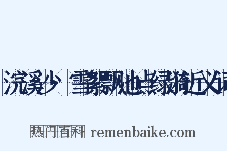 浣溪沙·雪絮飘池点绿漪近义词是什么意思的图片